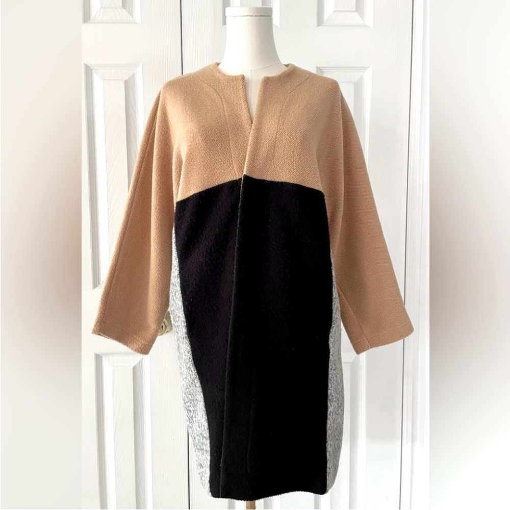 Zara Color Block Coat Size S - Picture 6 of 8